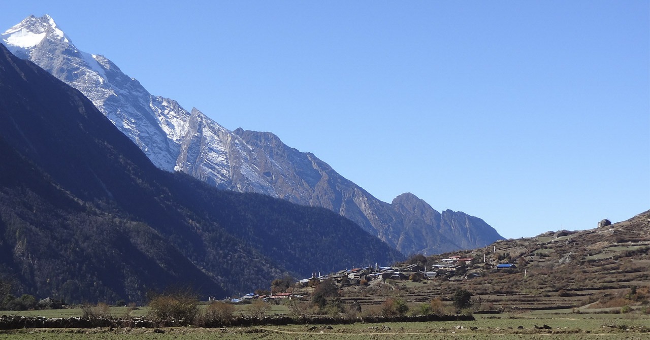 				View of the Tsum Valley Lama Gaun					